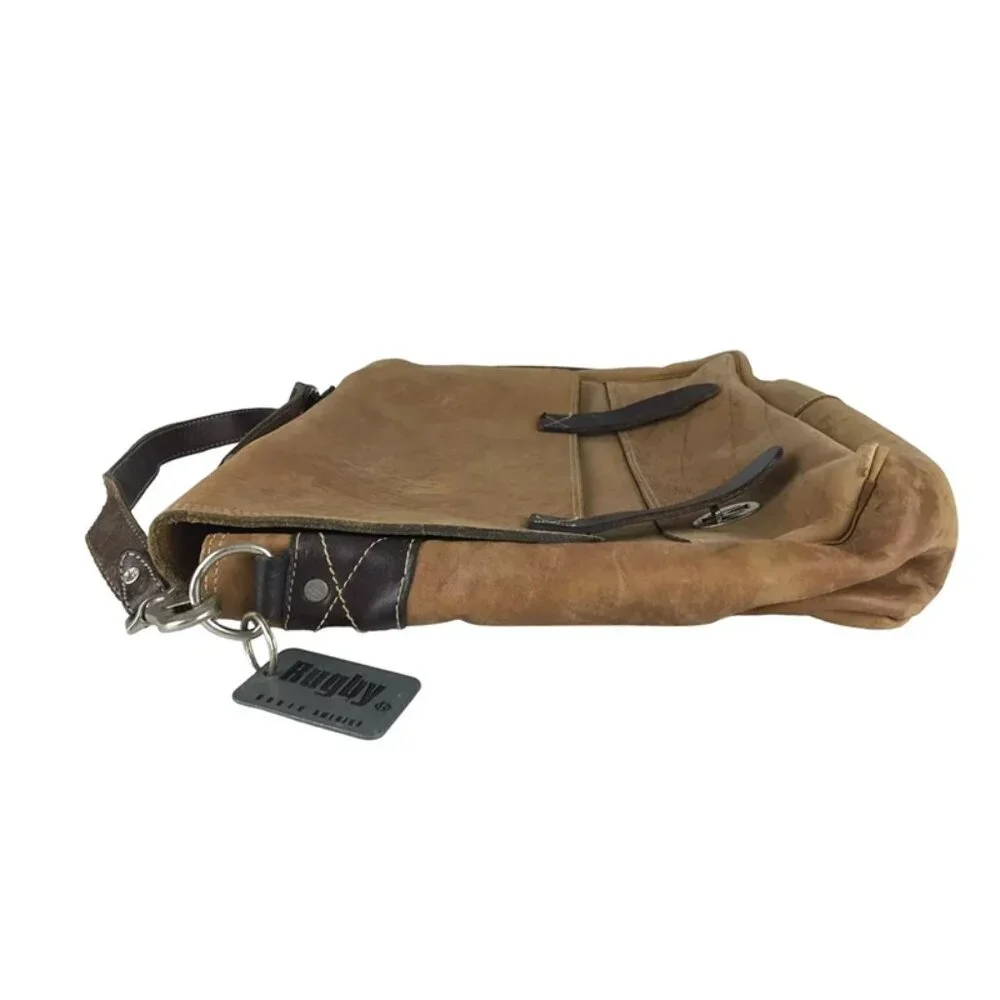 Rugby North America Unisex Adult Brown Leather Shoulder‎ Strap Messenger Bag